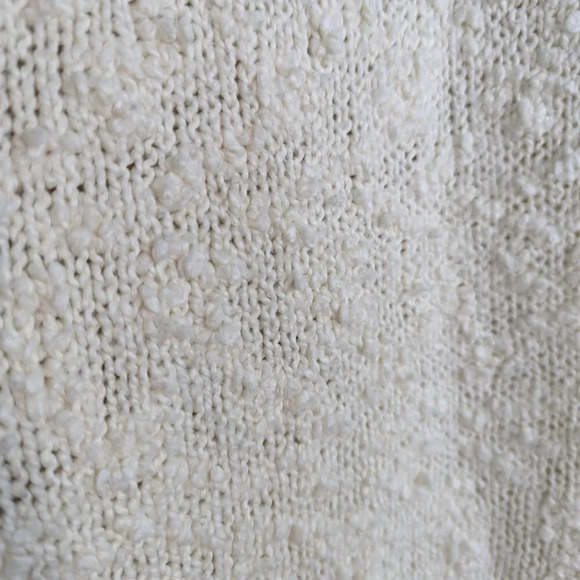 Cardigan Cream Full Zip Front Chunky Popcorn Knit size Medium - Picture 9 of 9